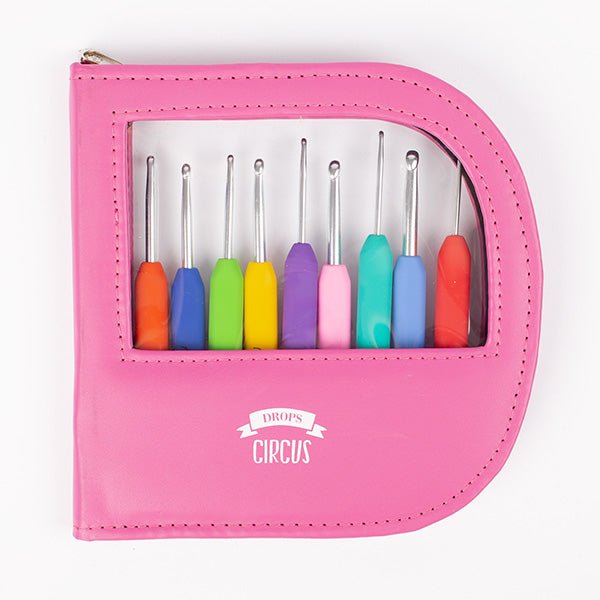 Attēls ar Tamboradatu komplekts DROPS ar ergonomiskiem rokturiem – 9 izmēri + futrālis – pieejams Šarlotes audumi