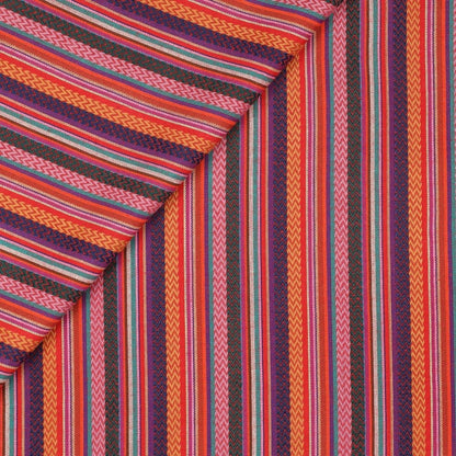 Tissu à motif folklorique - lilas, orange avec rouge 200 g/m²