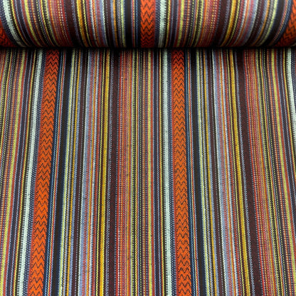 Ethnic pattern fabric in orange and blue tones 200 g/m²