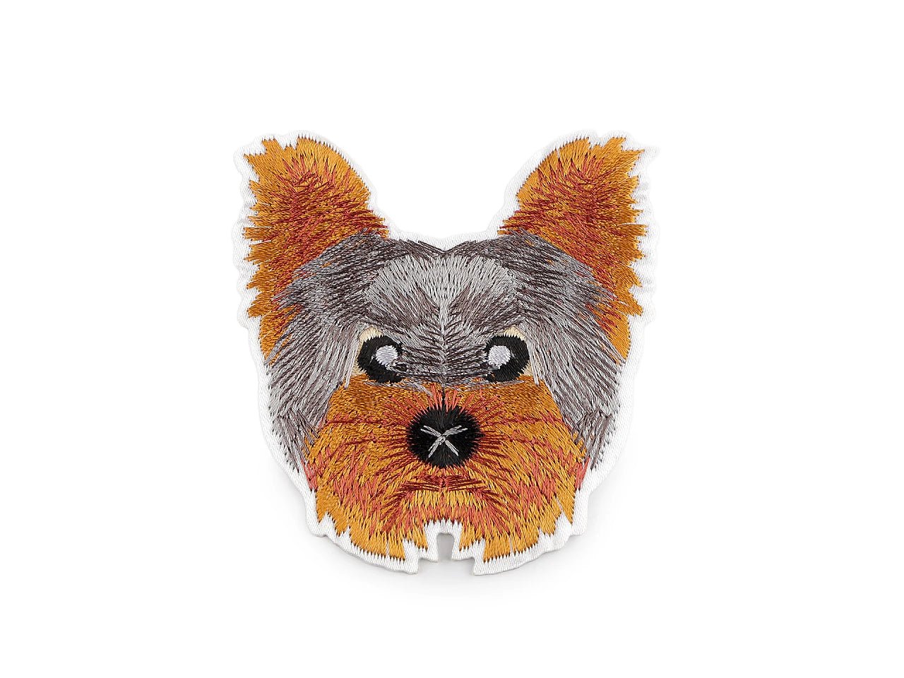 Image of iron-on Yorkshire Terrier appliqué 7.5 x 8 cm – embroidered fabric patch – available online at Charlotte's Fabrics