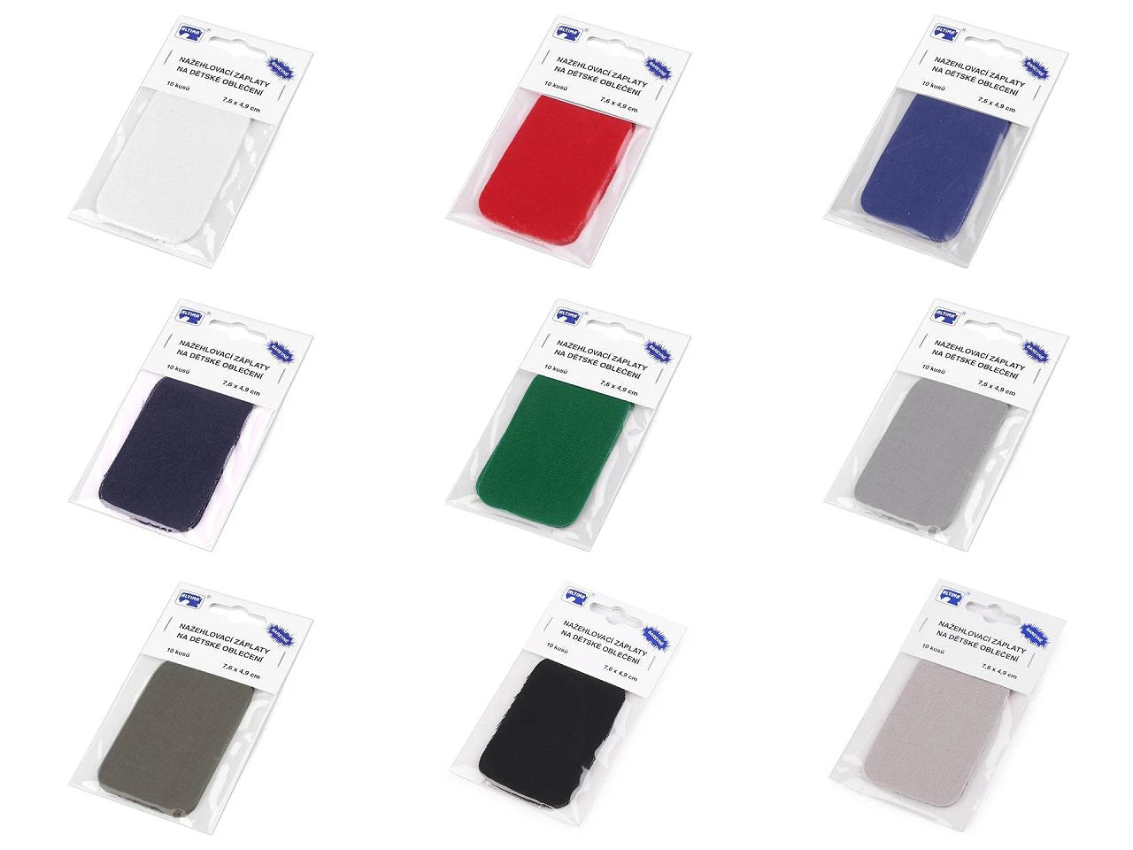 Attēls ar Uzgludināms ielāps| 7,6 × 4,9 cm 10 gab.|dažādi toņi – pieejams Šarlotes audumi