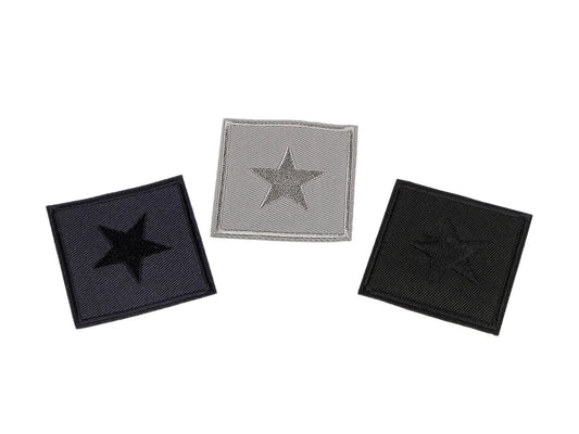 Image d’un patch thermocollant appliqué étoile 5,5 x 5,5 cm – disponible chez Šarlotes audumi