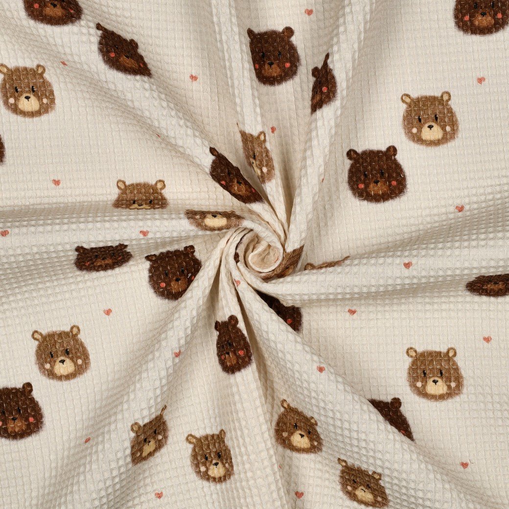 Attēls ar Vafeļaudums - lāči 185 g/m² – pieejams Šarlotes audumi