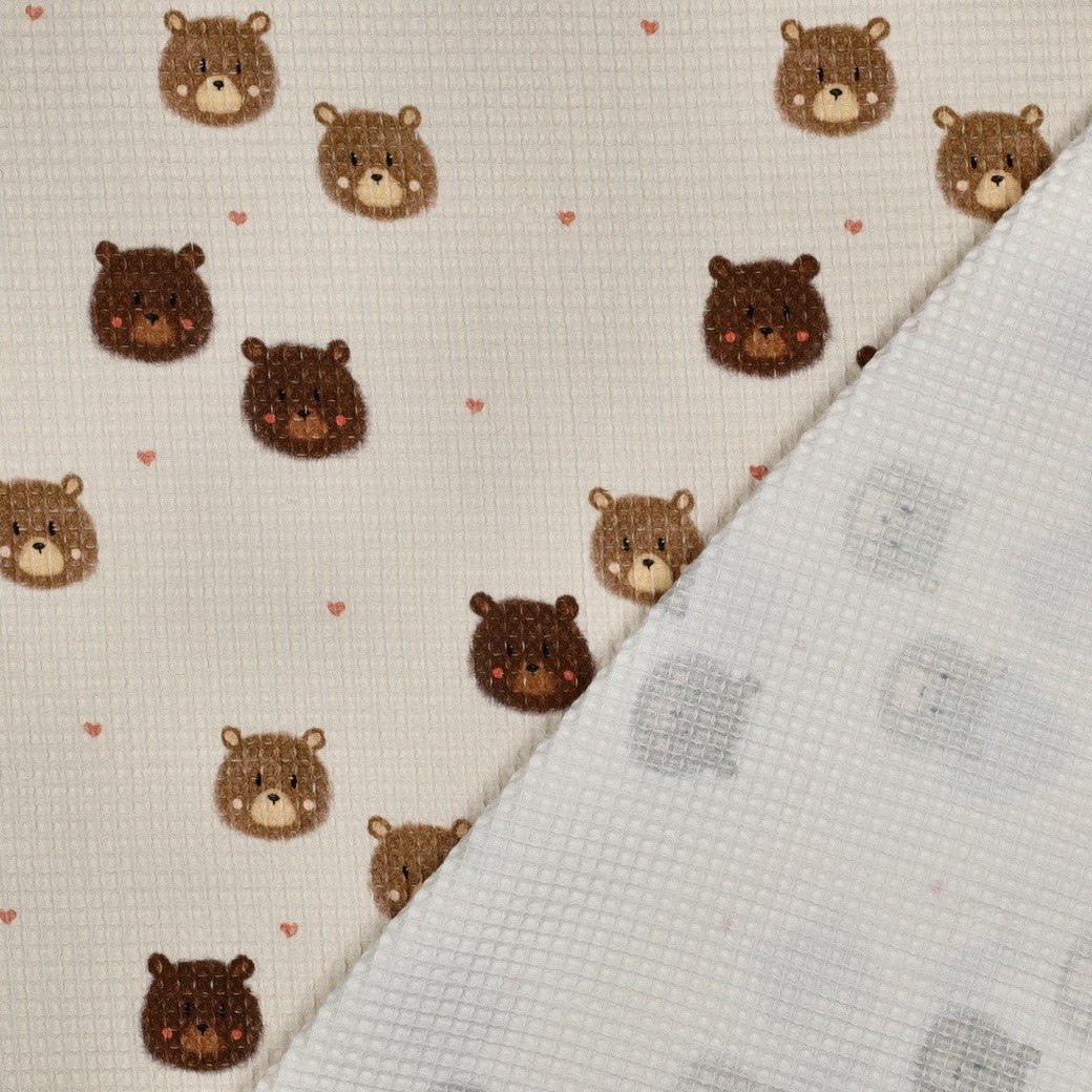 Attēls ar Vafeļaudums - lāči 185 g/m² – pieejams Šarlotes audumi