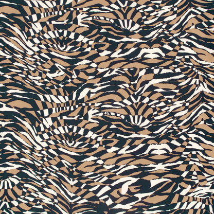 Attēls ar Viskozes audums - brūns zebras motīvs 125 g/m² – pieejams Šarlotes audumi