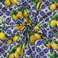 Attēls ar Viskozes un kokvilnas audums - citroni 110 g/m² – pieejams Šarlotes audumi