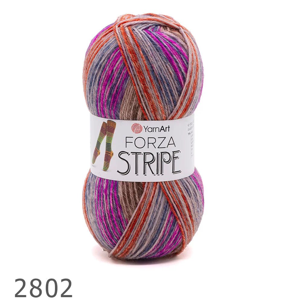 Kojinių siūlai su vilna YarnArt Forza Stripe – 100 g / 420 m – įsigyk internetu parduotuvėje „Šarlotės audiniai“