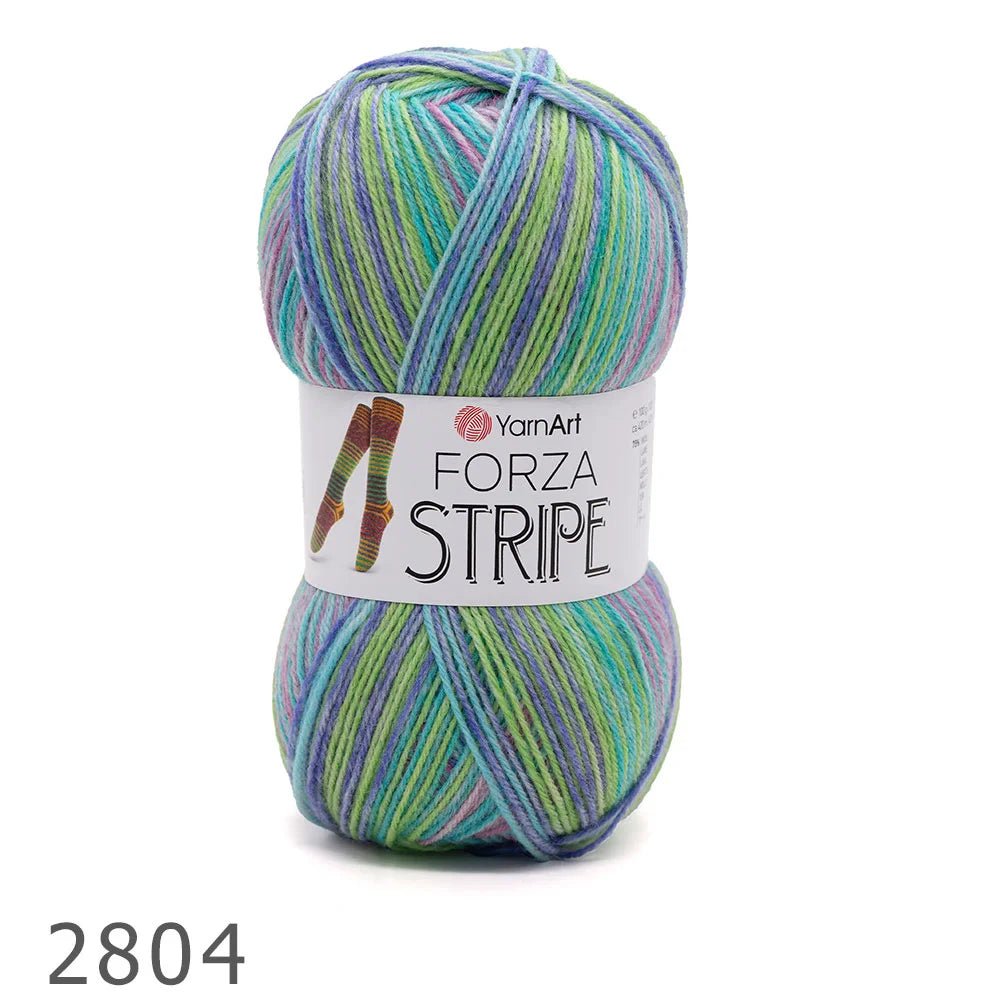 Kojinių siūlai su vilna YarnArt Forza Stripe – 100 g / 420 m – įsigyk internetu parduotuvėje „Šarlotės audiniai“