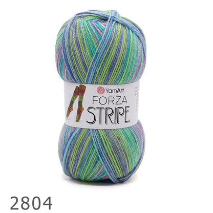 Kojinių siūlai su vilna YarnArt Forza Stripe – 100 g / 420 m – įsigyk internetu parduotuvėje „Šarlotės audiniai“