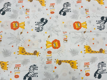 Tissu 100 % coton - animaux d'Afrique 130 g/m²
