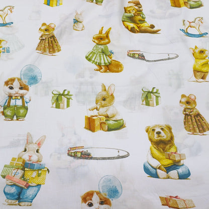 100 % tissu en coton - animaux avec cadeaux 130 g/m²