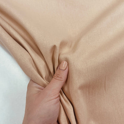 100 % tissu en coton couleur café au lait (Latte) 220 cm 146 g/m²