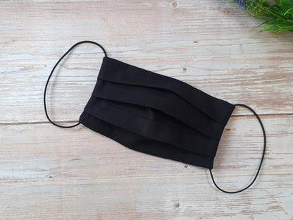 100 % schwarzer Baumwollstoff, 220 cm, 146 g/m²