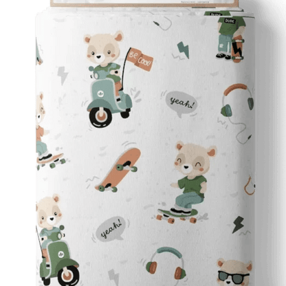 Tissu 100 % coton ours sportif 125 g/m²