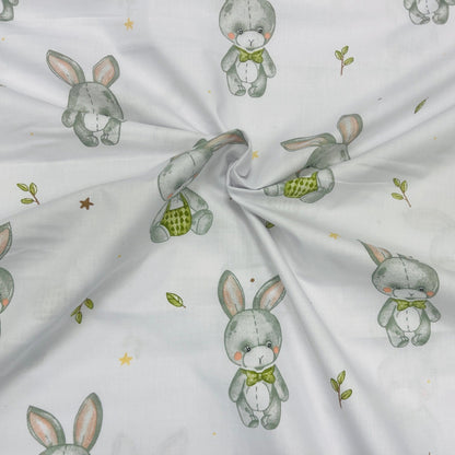 100 % tissu en coton - lapins à longues oreilles 125 g/m²