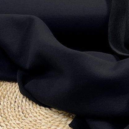 Maille molletonnée en coton noire 285 g/m²