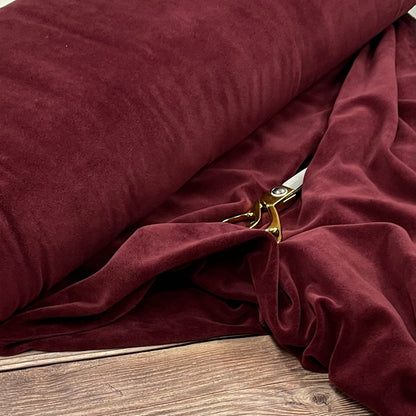 Baumwoll-Velours in Bordeaux 250 g/m²