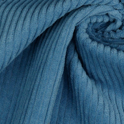 Velours côtelé en coton bleu ciel 280 g/m²