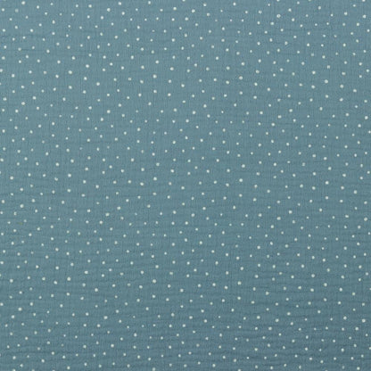 Musselin-Pünktchen auf blauem Hintergrund 125 g/m²