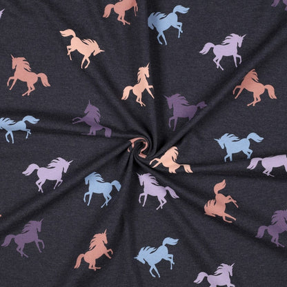 Jersey fin en coton - Licornes 200 g/m²