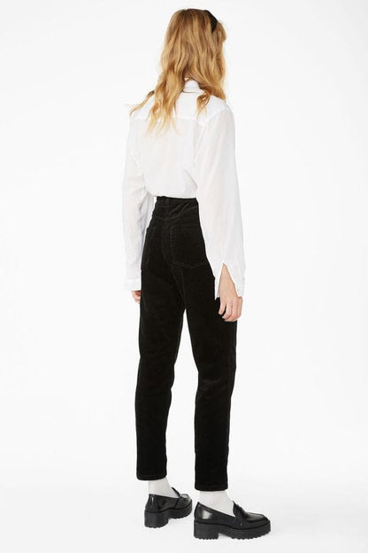 Fine cotton corduroy - black 145 g/m²