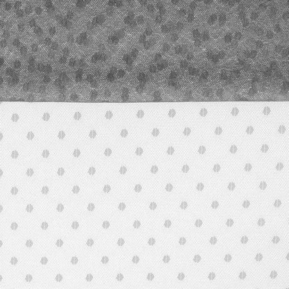 Tulle gris à pois